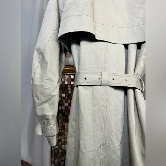 Feng Chen Wang Beige Double Layer Trench Coat Size M - Picture 6 of 10